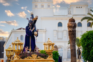 Fototapeta premium Divine Procession: the Magnificence of Christ of the Thorn in Badajoz's Holy Week