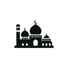 Fototapeta na wymiar Mosque flat icon isolated on white background. Islamic ramadan icon vector