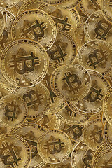 経済イメージ　大量の仮想通貨