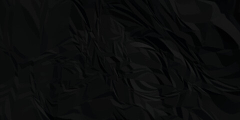 Black paper texture . Dark black wrinkled paper texture. Black crumpled paper texture . black crumpled and top view textures can be used for background of text or any contents .