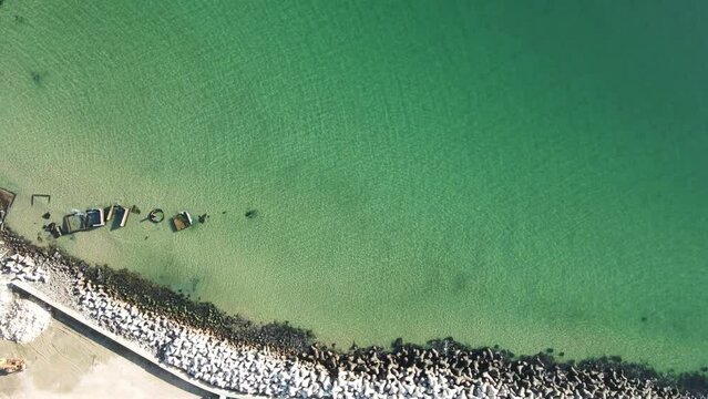 Aerial view of Black sea coast near Saint Athanasius cape, Varna Region, Bulgaria 