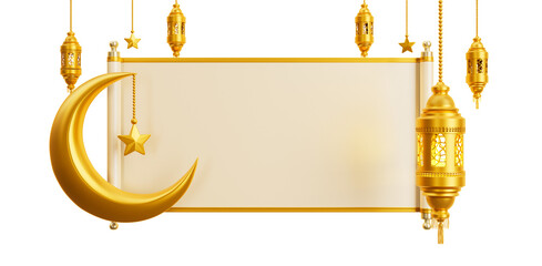 Ramadan 3d banner cutout