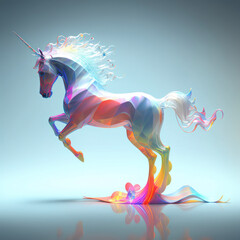 Obraz na płótnie Canvas A unicorn in coloured lights