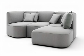 Corner sofa isolated on white background. Clipping path