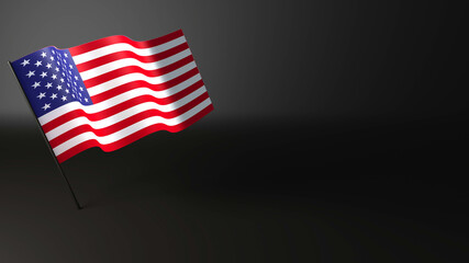 Flag of usa on a black background