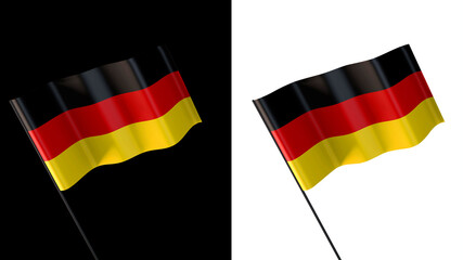 Flag of germany on white and black backgrounds