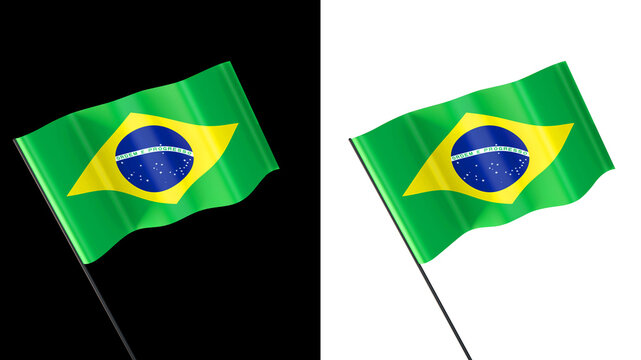 Flag of brazil on white and black backgrounds