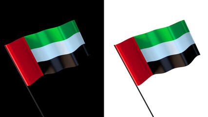 Flag of the UAE on white and black
