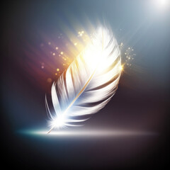 abstract light background with feather -AI Generative