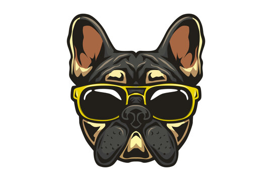 french bulldog wearing sun glasses