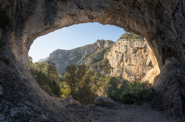 Natural Arch Forat de la Vella at Ports de Beseit Natural Park, Catalonia