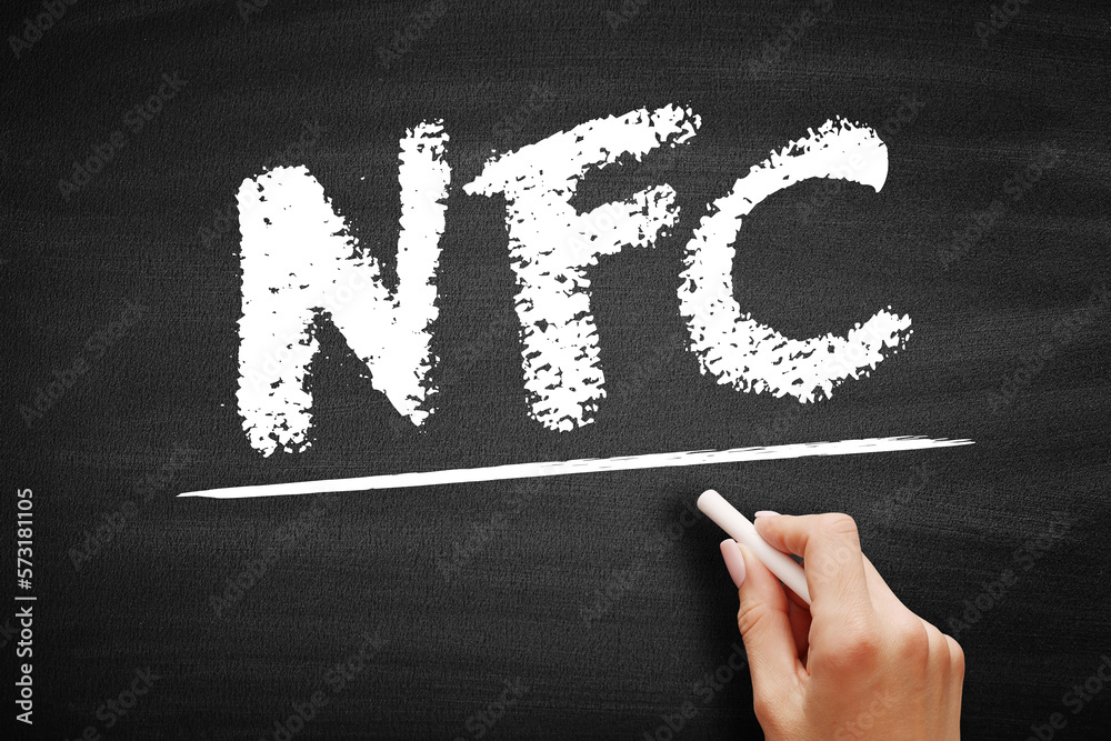 Poster nfc near-field communication - set of communication protocols that enables communication between two