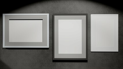 blank white frame on the wall