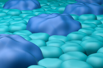 Obraz premium Retina surface (cones and rods) in the human eye – closeup view 3d illustration
