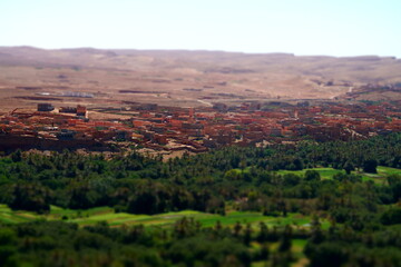 view of village in morocco from the top of the hill