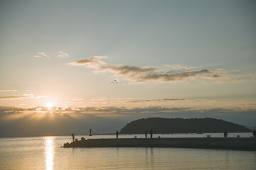 sunset over the sea