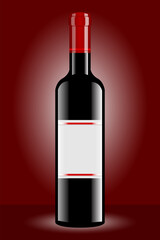 Wine bottle vector illustration