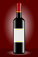 Wine bottle vector illustration