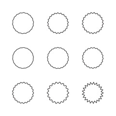 Outline badge label promo sale star burst sticker or star price tag.