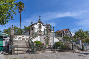 View at the Church of Nossa Senhora da Conceição da Ribeira, a Rococo or Late Baroque icon from...