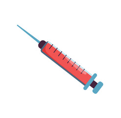 Fototapeta premium syringe with blood cartoon isolated 