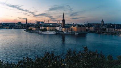 Fototapeta na wymiar View of Riddarholmen Island in Stockholm.