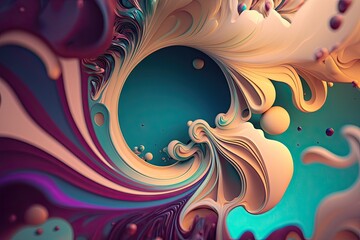 Abstract Geometric Shape Background with Curve Lines Design Generative AI