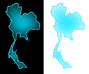 thailand map blue glow futuristic transparent background  transparent background