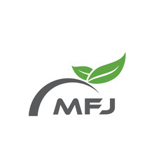 MFJ letter nature logo design on white background. MFJ creative initials letter leaf logo concept. MFJ letter design.