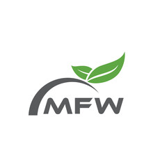 MFW letter nature logo design on white background. MFW creative initials letter leaf logo concept. MFW letter design.