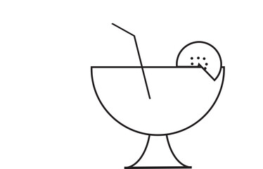 Icon Cup of tea with lemon simple vector