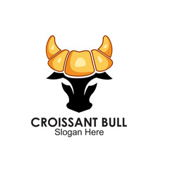 croissant bull logo design concept