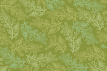 Wild flowers pattern of hand drawn vector floral, leaf, art.