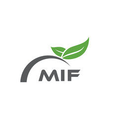 MIF letter nature logo design on white background. MIF creative initials letter leaf logo concept. MIF letter design. - obrazy, fototapety, plakaty