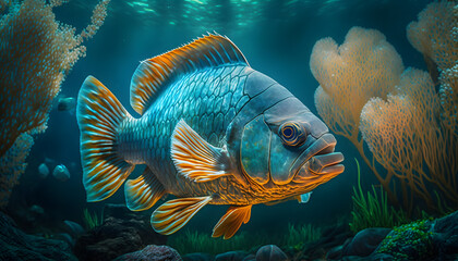 Fototapeta na wymiar Amazing Beautiful Fish - Generative AI