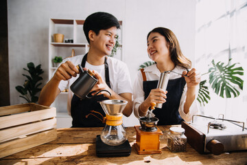 In Kitchen: Perfectly Happy Couple Preparing Healthy Food, Lots of Vegetables. Man Juggles with Fruits, Makes Her Girlfriend Laugh. Lovely People in Love Have Fun