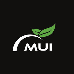 Fototapeta premium MUI letter nature logo design on white background. MUI creative initials letter leaf logo concept. MUI letter design.