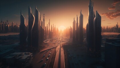 high building city of the future Generative AI