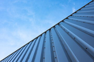 Industry hall facade art photo with sky 