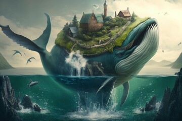 city ​​on a whale