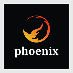 Fototapeta premium circle phoenix bird logo concept