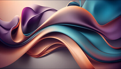 Radiant Flowing Waves of Color in Abstract Designs , Generative AI
