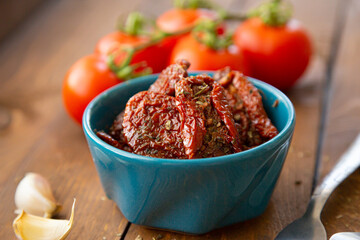 Dried tomatoes on the table