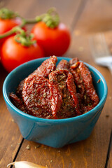 Dried tomatoes on the table