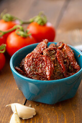 Dried tomatoes on the table
