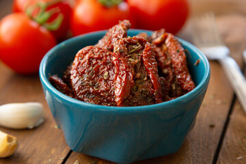 Dried tomatoes on the table