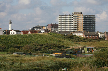 Fototapeta na wymiar Dunes coastal village Egmond aan Zee Netherlands, Duinen kustdorp Egmond aan Zee Nederland