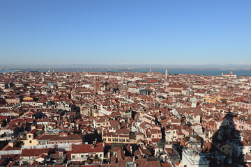 Fototapeta na wymiar Panorama view of the old town in Venice, Italy