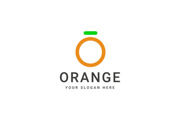 Minimalist Orange Logo Vector Icon Illustration