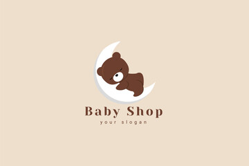 Baby Shop Logo Vector Icon Illustration